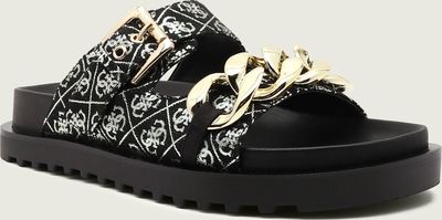 Klapki damskie na lato Guess ze sklepu: Gomez Fashion Store w kategorii: Klapki damskie - zdjęcie 874714-BD9-10338_GU232W000018G29