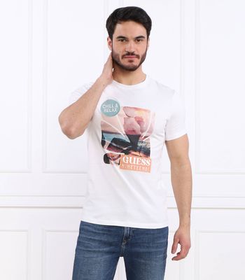 Guess - T-shirt męski na wiosnę ze sklepu: Gomez Fashion Store w kategorii: T-shirty męskie - zdjęcie 874714-BD9-10338_GJ232M000023F11
