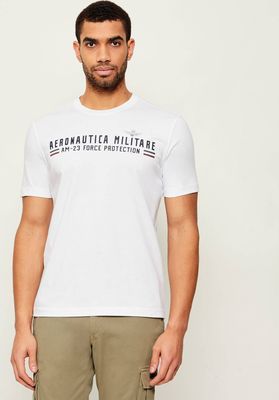 T-shirt męski na wiosnę Aeronautica Militare ze sklepu: Gomez Fashion Store w kategorii: T-shirty męskie - zdjęcie 874714-BD9-10338_AM232M000002002