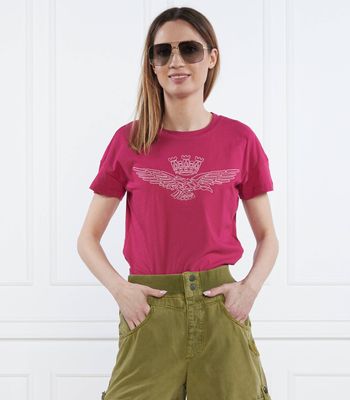 Bluzka damska na wiosnę młodzieżowa Aeronautica Militare ze sklepu: Gomez Fashion Store w kategorii: Bluzki damskie - zdjęcie 874714-BD9-10338_AM232W000003148