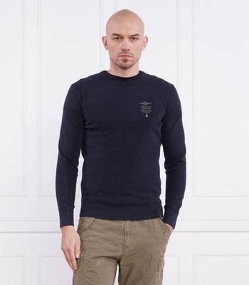 Aeronautica Militare - Sweter męski wiosenny ze sklepu: Gomez Fashion Store w kategorii: Swetry męskie - zdjęcie 874714-BD9-10338_AM232M000065151