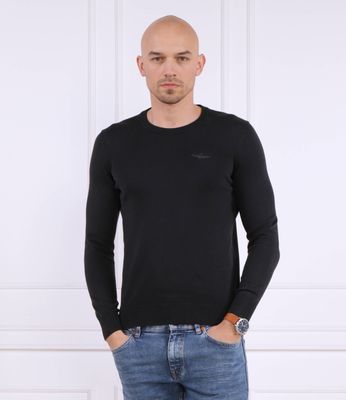 Sweter męski casual Aeronautica Militare ze sklepu: Gomez Fashion Store w kategorii: Swetry męskie - zdjęcie 874714-BD9-10338_AM231M000017177