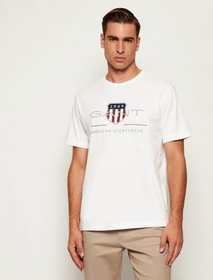 T-shirt męski na lato Gant ze sklepu: Gomez Fashion Store w kategorii: T-shirty męskie - zdjęcie 874714-BD9-10338_GA234M000007110