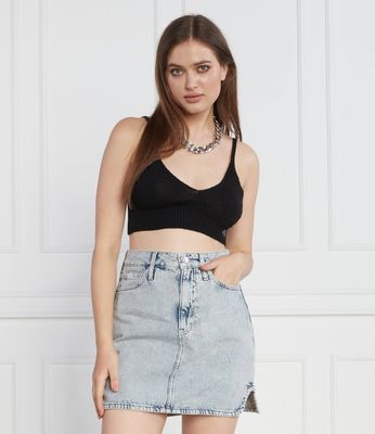 Biustonosz sportowy bez wzorów Calvin Klein Jeans ze sklepu: Gomez Fashion Store w kategorii: Biustonosze - zdjęcie 874714-BD9-10338_CJ234W000061A81