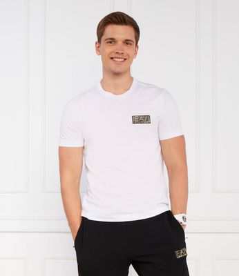 T-shirt męski casualowy EA7 ze sklepu: Gomez Fashion Store w kategorii: T-shirty męskie - zdjęcie 874714-BD9-10338_E7235M000141100