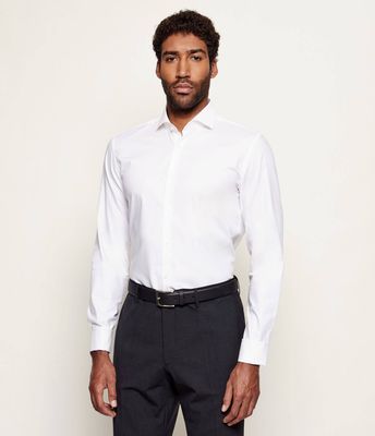Koszula męska z klasycznym kołnierzykiem BOSS BLACK ze sklepu: Gomez Fashion Store w kategorii: Koszule męskie - zdjęcie 874714-BD9-10338_BB232M000339100