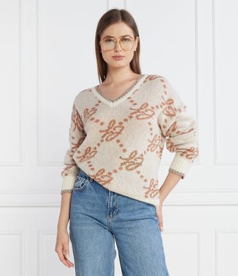 Sweter damski casualowy Liu Jo ze sklepu: Gomez Fashion Store w kategorii: Swetry damskie - zdjęcie 874714-BD9-10338_LJ235W000101R83