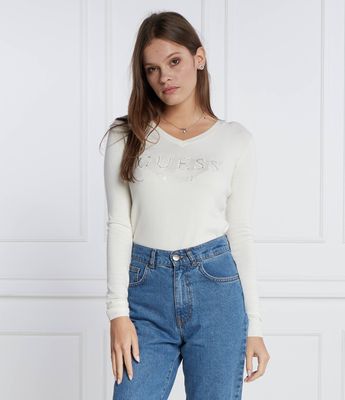 Sweter damski casualowy Guess ze sklepu: Gomez Fashion Store w kategorii: Swetry damskie - zdjęcie 874714-BD9-10338_GJ235W000044H47