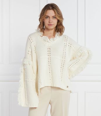 Twinset - Sweter damski zimowy ze sklepu: Gomez Fashion Store w kategorii: Swetry damskie - zdjęcie 874714-BD9-10338_TS234W000035299