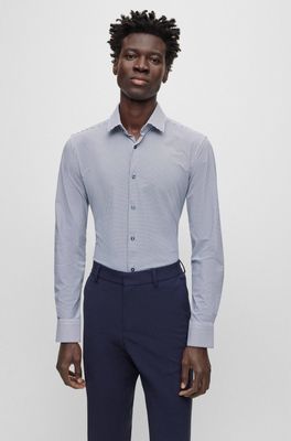Koszula męska na wiosnę z klasycznym kołnierzykiem BOSS BLACK ze sklepu: Gomez Fashion Store w kategorii: Koszule męskie - zdjęcie 874714-BD9-10338_BB235M000183404