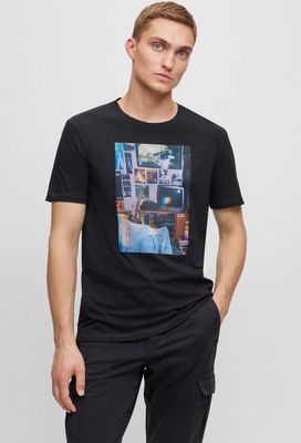 BOSS ORANGE - T-shirt męski na wiosnę młodzieżowy ze sklepu: Gomez Fashion Store w kategorii: T-shirty męskie - zdjęcie 874714-BD9-10338_BO235M000076001