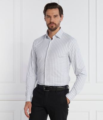 Koszula męska z klasycznym kołnierzykiem HUGO ze sklepu: Gomez Fashion Store w kategorii: Koszule męskie - zdjęcie 874714-BD9-10338_BU235M000120459