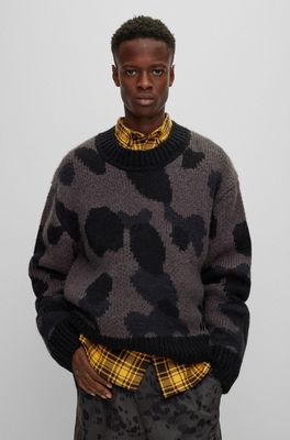 Sweter męski na zimę młodzieżowy HUGO ze sklepu: Gomez Fashion Store w kategorii: Swetry męskie - zdjęcie 874714-BD9-10338_BU235M000275028
