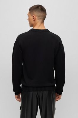 Sweter męski casual HUGO ze sklepu: Gomez Fashion Store w kategorii: Swetry męskie - zdjęcie 874714-BD9-10338_BU235M000278001