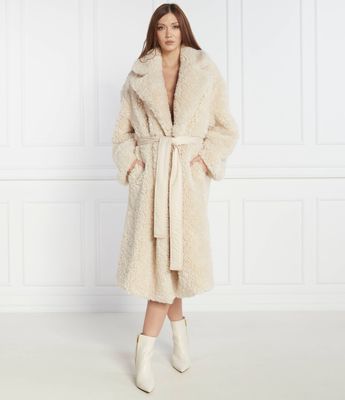 Płaszcz damski casualowy Elisabetta Franchi ze sklepu: Gomez Fashion Store w kategorii: Płaszcze damskie - zdjęcie 874714-BD9-10338_EF234W000160197
