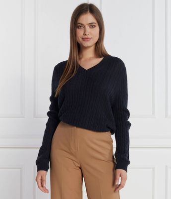 Sweter damski casual na zimę Tommy Hilfiger ze sklepu: Gomez Fashion Store w kategorii: Swetry damskie - zdjęcie 874714-BD9-10338_TH235W000092F23