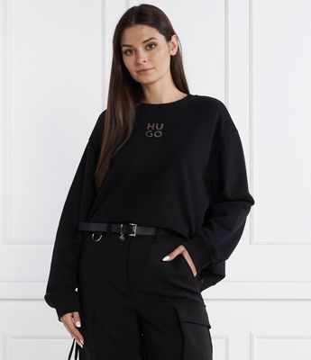 Bluza damska jesienna casual HUGO ze sklepu: Gomez Fashion Store w kategorii: Bluzy damskie - zdjęcie 874714-BD9-10338_BU235W000128001
