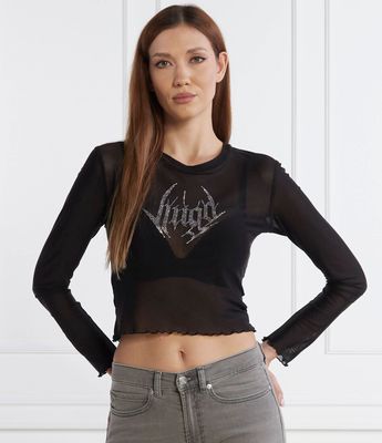 Bluzka damska na jesień HUGO ze sklepu: Gomez Fashion Store w kategorii: Bluzki damskie - zdjęcie 874714-BD9-10338_BU235W000132001