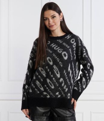 Sweter damski HUGO ze sklepu: Gomez Fashion Store w kategorii: Swetry damskie - zdjęcie 874714-BD9-10338_BU235W000145964