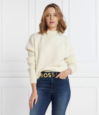 BOSS BLACK - Sweter damski casualowy ze sklepu: Gomez Fashion Store w kategorii: Swetry damskie - zdjęcie 874714-BD9-10338_BB235W000052131