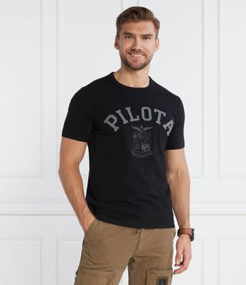 T-shirt męski na wiosnę Aeronautica Militare ze sklepu: Gomez Fashion Store w kategorii: T-shirty męskie - zdjęcie 874714-BD9-10338_AM235M000074004