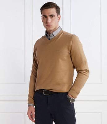 Sweter męski na wiosnę zimowy BOSS BLACK ze sklepu: Gomez Fashion Store w kategorii: Swetry męskie - zdjęcie 874714-BD9-10338_BB241M000177260