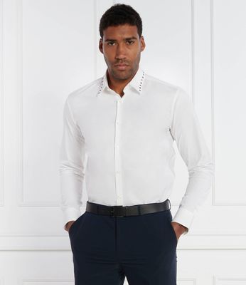 Koszula męska z klasycznym kołnierzykiem HUGO ze sklepu: Gomez Fashion Store w kategorii: Koszule męskie - zdjęcie 874714-BD9-10338_BU241M000068199