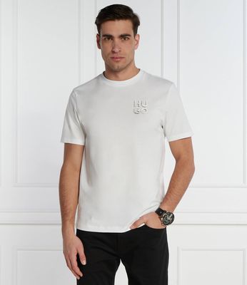 HUGO - T-shirt męski casual na wiosnę ze sklepu: Gomez Fashion Store w kategorii: T-shirty męskie - zdjęcie 874714-BD9-10338_BU241M000137100