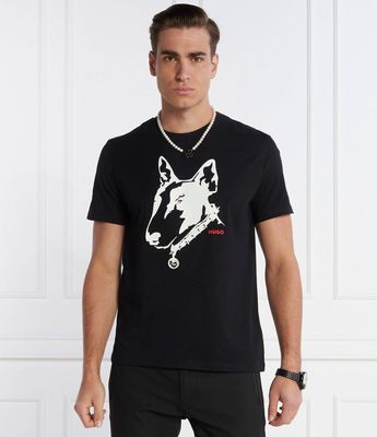 T-shirt męski w stylu młodzieżowym HUGO ze sklepu: Gomez Fashion Store w kategorii: T-shirty męskie - zdjęcie 874714-BD9-10338_BU241M000148001