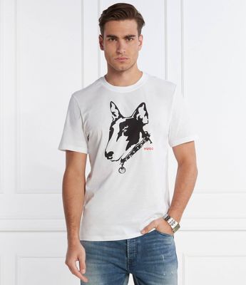 T-shirt męski na wiosnę HUGO ze sklepu: Gomez Fashion Store w kategorii: T-shirty męskie - zdjęcie 874714-BD9-10338_BU241M000148100
