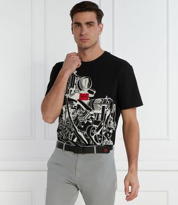T-shirt męski na wiosnę młodzieżowy HUGO ze sklepu: Gomez Fashion Store w kategorii: T-shirty męskie - zdjęcie 874714-BD9-10338_BU241M000158001
