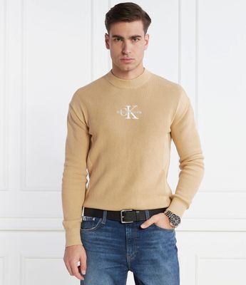Sweter męski casualowy Calvin Klein Jeans ze sklepu: Gomez Fashion Store w kategorii: Swetry męskie - zdjęcie 874714-BD9-10338_CJ241M000035313