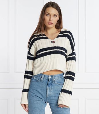 Sweter damski na zimę casualowy Tommy Jeans ze sklepu: Gomez Fashion Store w kategorii: Swetry damskie - zdjęcie 874714-BD9-10338_TM241W000063A13