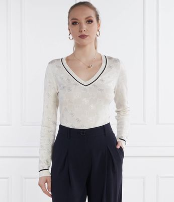 Guess - Sweter damski casualowy na zimę ze sklepu: Gomez Fashion Store w kategorii: Swetry damskie - zdjęcie 874714-BD9-10338_GJ242W000065H47