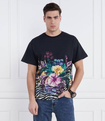 T-shirt męski w stylu młodzieżowym Just Cavalli ze sklepu: Gomez Fashion Store w kategorii: T-shirty męskie - zdjęcie 874714-BD9-10338_CA242M000001899
