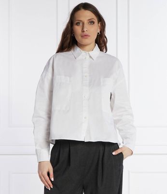 Koszula damska elegancka na wiosnę Armani Exchange ze sklepu: Gomez Fashion Store w kategorii: Koszule damskie - zdjęcie 874714-BD9-10338_AX242W000049101