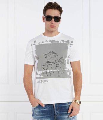 T-shirt męski w stylu młodzieżowym Iceberg ze sklepu: Gomez Fashion Store w kategorii: T-shirty męskie - zdjęcie 874714-BD9-10338_II242M000021101