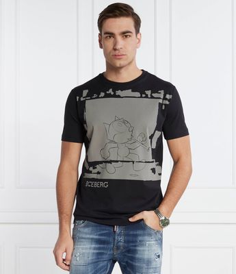 Iceberg - T-shirt męski w stylu młodzieżowym ze sklepu: Gomez Fashion Store w kategorii: T-shirty męskie - zdjęcie 874714-BD9-10338_II242M000021900
