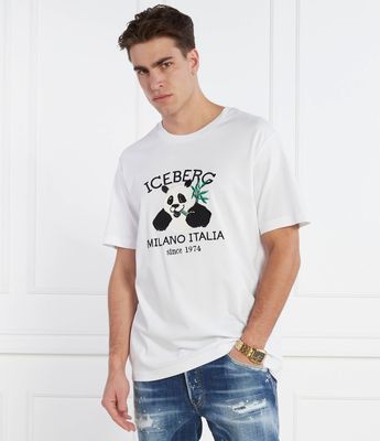 T-shirt męski Iceberg ze sklepu: Gomez Fashion Store w kategorii: T-shirty męskie - zdjęcie 874714-BD9-10338_II242M000026101