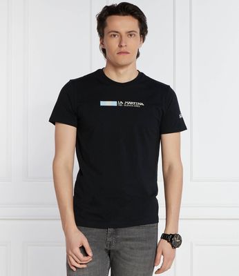 La Martina - T-shirt męski młodzieżowy ze sklepu: Gomez Fashion Store w kategorii: T-shirty męskie - zdjęcie 874714-BD9-10338_LR242M000033999