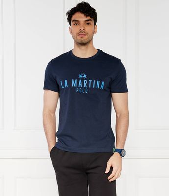 La Martina - T-shirt męski w stylu młodzieżowym ze sklepu: Gomez Fashion Store w kategorii: T-shirty męskie - zdjęcie 874714-BD9-10338_LR242M000034717