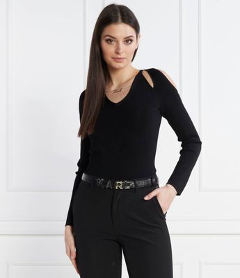 Sweter damski casualowy Karl Lagerfeld ze sklepu: Gomez Fashion Store w kategorii: Swetry damskie - zdjęcie 874714-BD9-10338_KL241W000077666