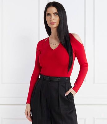 Sweter damski Karl Lagerfeld ze sklepu: Gomez Fashion Store w kategorii: Swetry damskie - zdjęcie 874714-BD9-10338_KL241W000077413