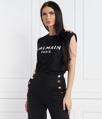 Bluzka damska na wiosnę młodzieżowa BALMAIN ze sklepu: Gomez Fashion Store w kategorii: Bluzki damskie - zdjęcie 874714-BD9-10338_BA241W000002015