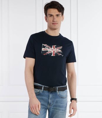Pepe Jeans London - T-shirt męski w stylu młodzieżowym ze sklepu: Gomez Fashion Store w kategorii: T-shirty męskie - zdjęcie 874714-BD9-10338_PJ242M000041594