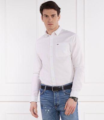 Koszula męska z klasycznym kołnierzykiem casualowa Tommy Jeans ze sklepu: Gomez Fashion Store w kategorii: Koszule męskie - zdjęcie 874714-BD9-10338_TM242M000065D90