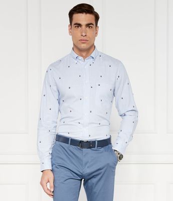 Koszula męska z kołnierzykiem button down Tommy Hilfiger ze sklepu: Gomez Fashion Store w kategorii: Koszule męskie - zdjęcie 874714-BD9-10338_TH242M000178E26
