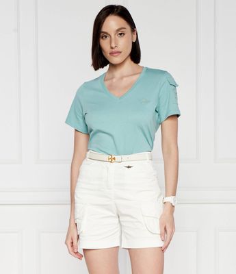 Bluzka damska casual Aeronautica Militare ze sklepu: Gomez Fashion Store w kategorii: Bluzki damskie - zdjęcie 874714-BD9-10338_AM242W000006242