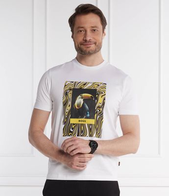 T-shirt męski w stylu młodzieżowym BOSS ORANGE ze sklepu: Gomez Fashion Store w kategorii: T-shirty męskie - zdjęcie 874714-BD9-10338_BO242M000076101