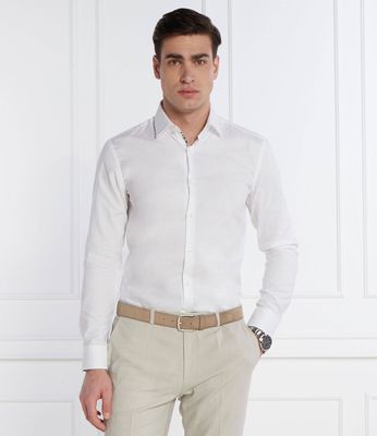 HUGO - Koszula męska z klasycznym kołnierzykiem ze sklepu: Gomez Fashion Store w kategorii: Koszule męskie - zdjęcie 874714-BD9-10338_BU242M000072199
